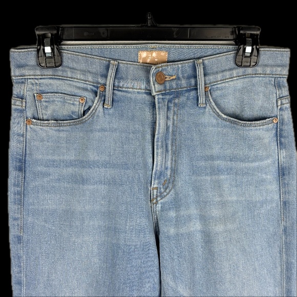 Mother Women Jeans Weekender Fray Crop Flare Mentally Elsewhere Sz 28 LightBlue - Picture 6 of 16